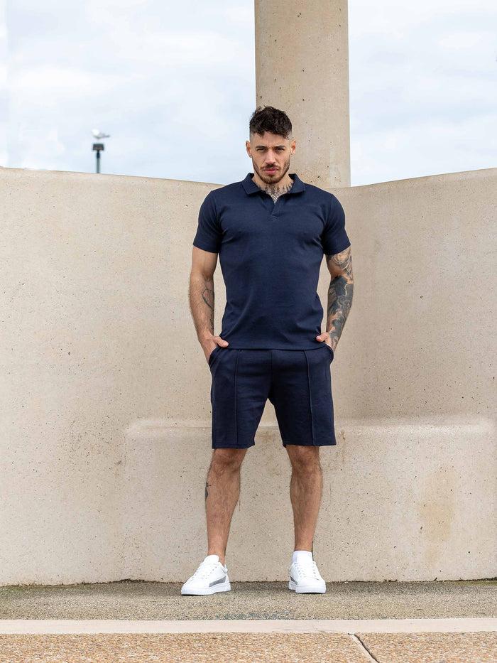 Enzo Jeans Kade Short Sleeve Polo Shirt - Navy