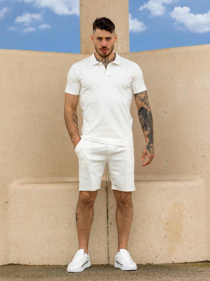 Enzo Jeans Kade Short Sleeve Polo Shirt - Off White