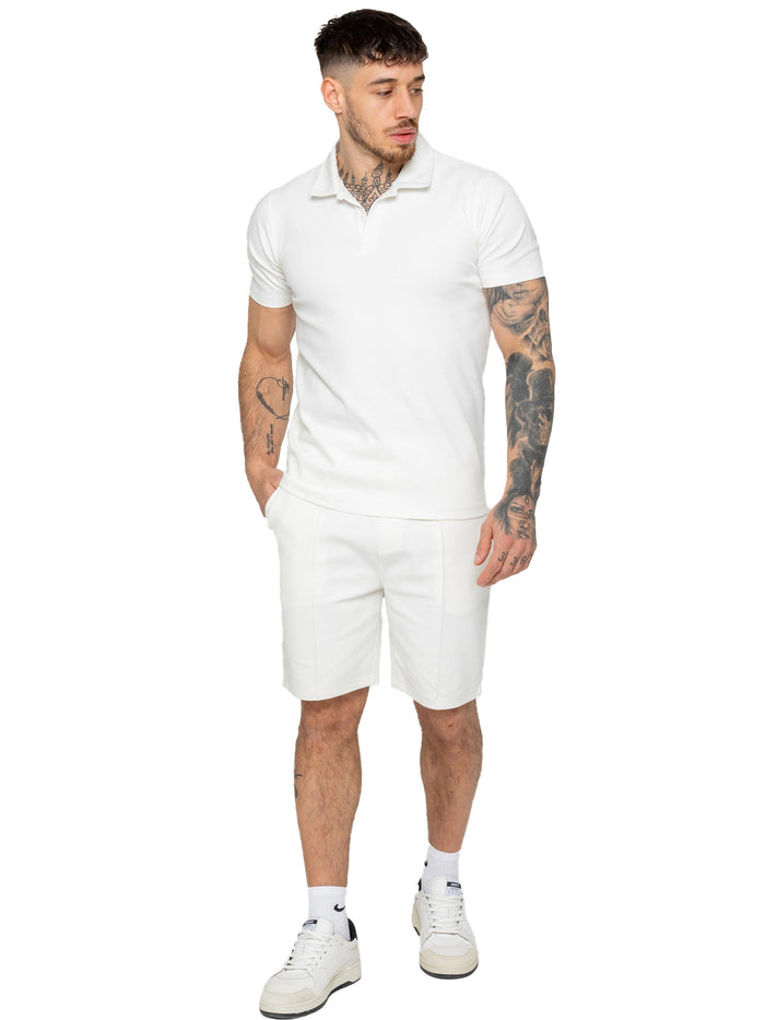 Enzo Jeans Kade Short Sleeve Polo Shirt - Off White
