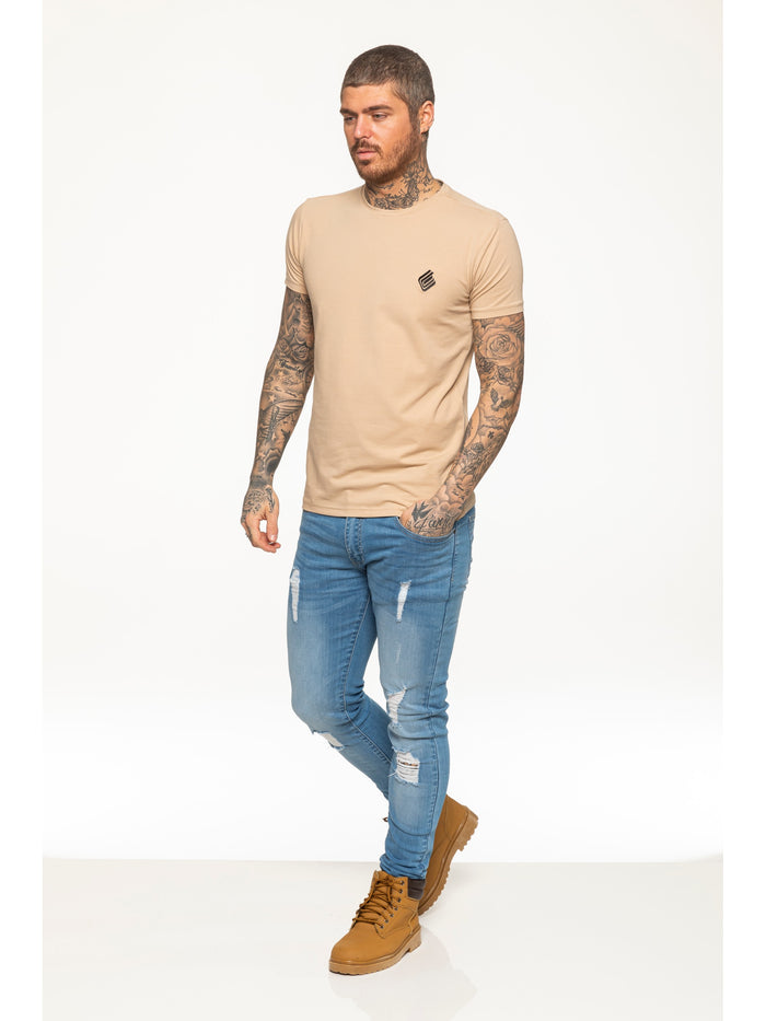 enzo jeans Kai Slim T-Shirt - Stone