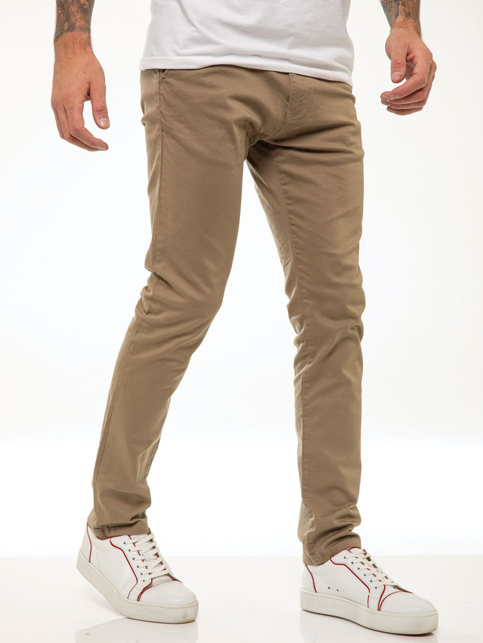 Enzo Jeans Kaiden Slim Stretch Trousers - Beige