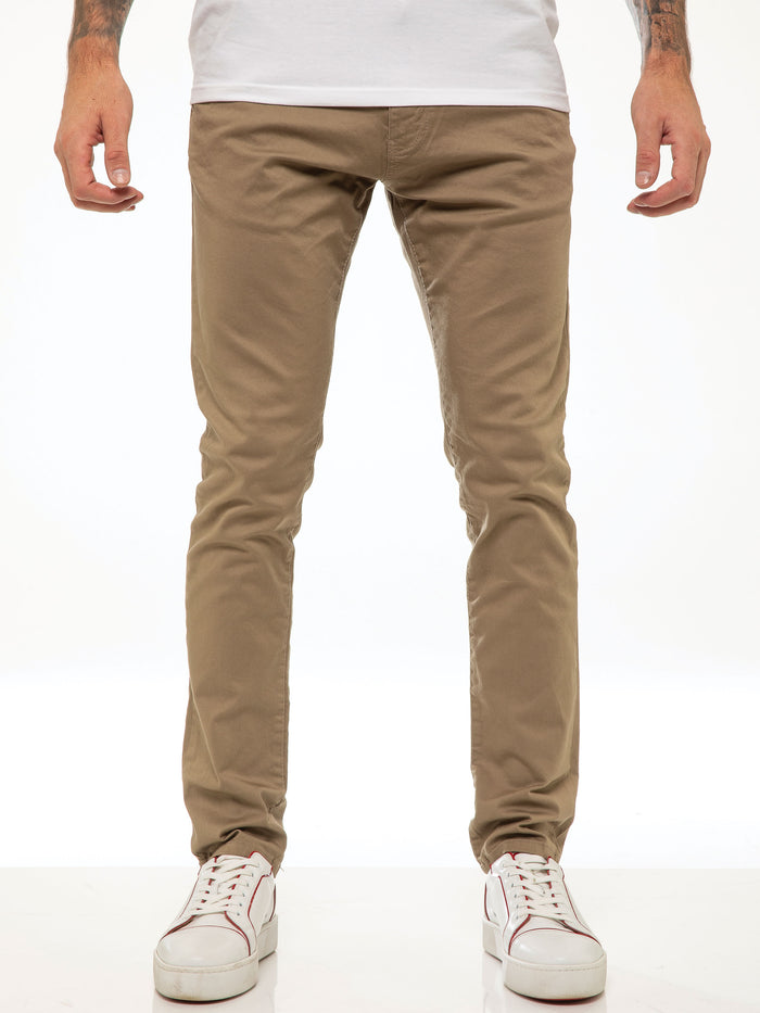 Enzo Jeans Kaiden Slim Stretch Trousers - Beige