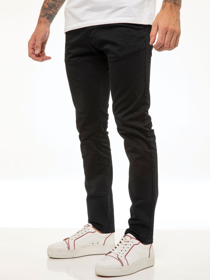 Enzo Jeans Kaiden Slim Stretch Trousers - Black