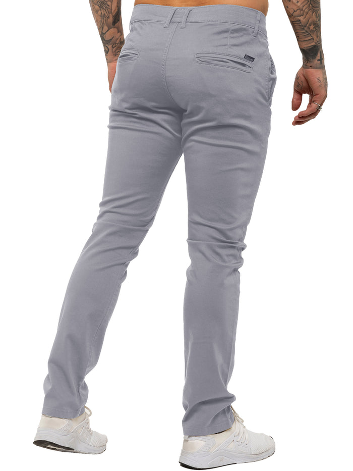 Enzo Jeans Kaiden Slim Stretch Trousers - Light Grey