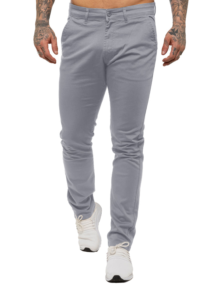 Enzo Jeans Kaiden Slim Stretch Trousers - Light Grey
