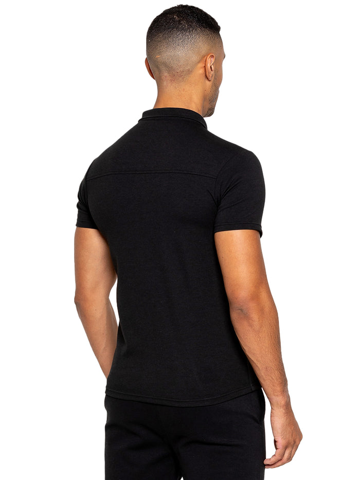 Enzo Jeans Karson Zip Polo Shirt - Black
