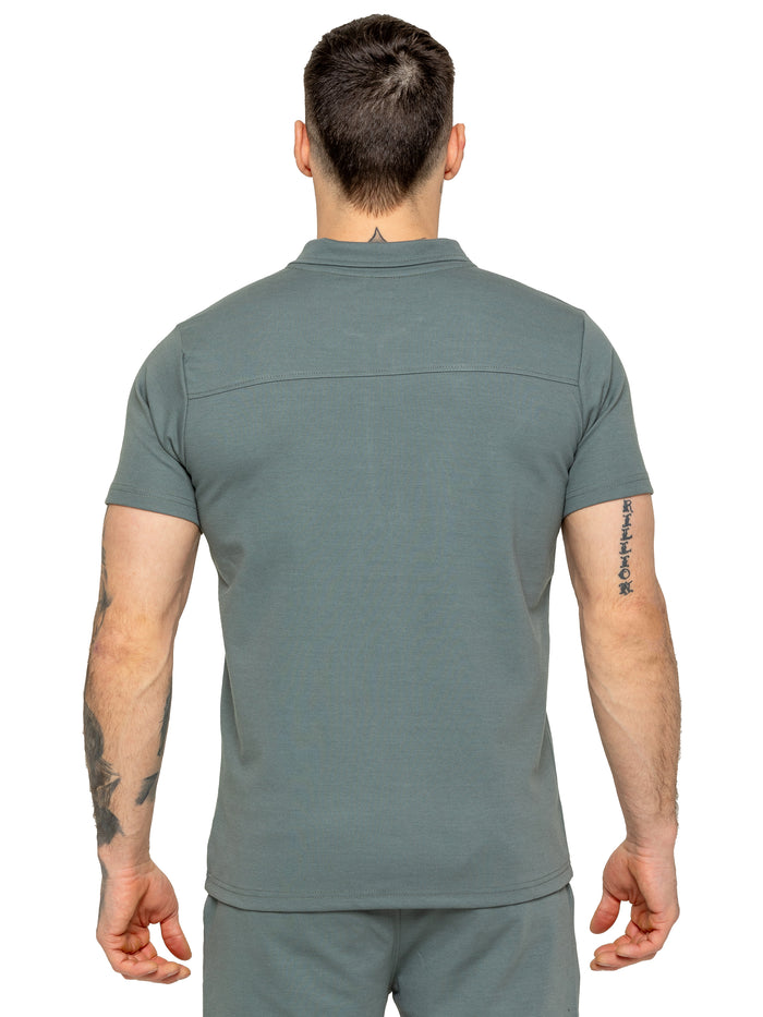 Enzo Jeans Karson Zip Polo Shirt - Emerald Green