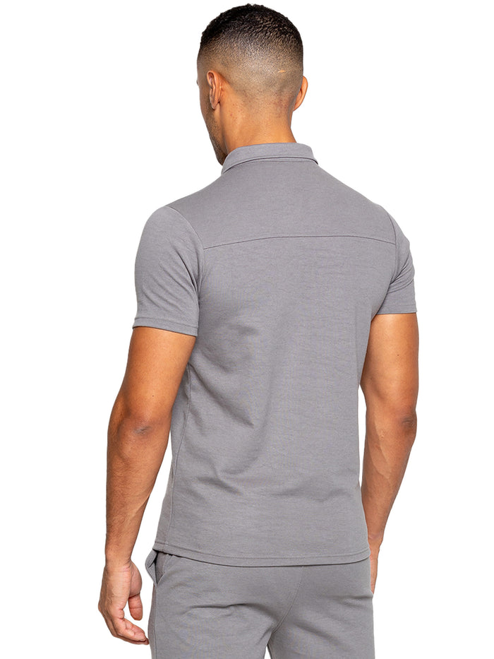Enzo Jeans Karson Zip Polo Shirt - Grey