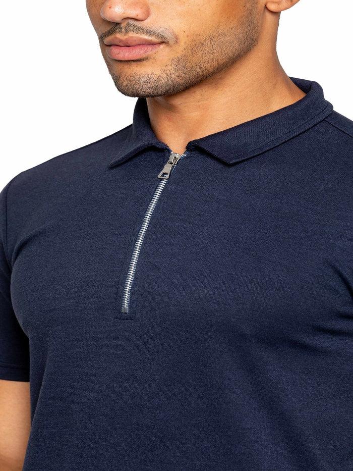 Enzo Jeans Karson Zip Polo Shirt - Navy