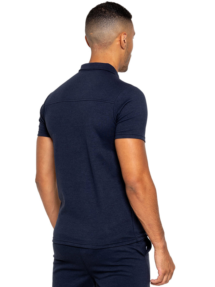 Enzo Jeans Karson Zip Polo Shirt - Navy