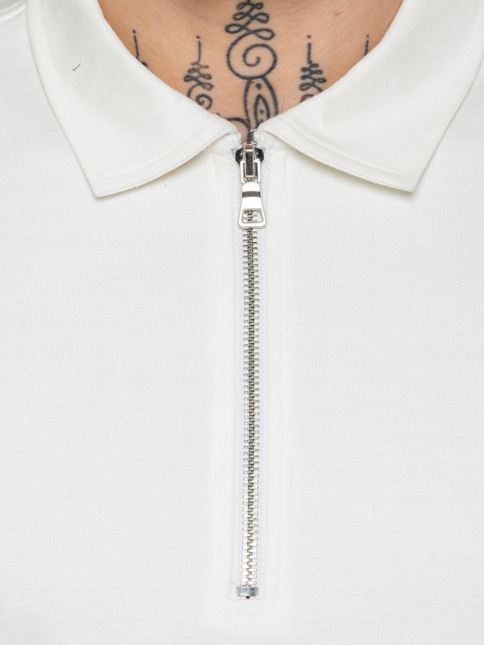 Enzo Jeans Karson Zip Polo Shirt - Off White