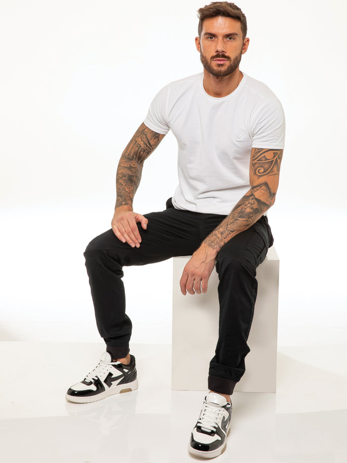 Enzo Jeans Kyle Stretch Cargo Pants - Black