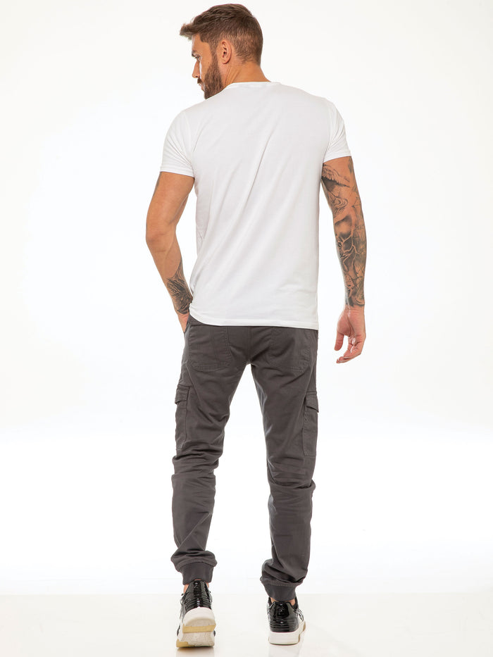 Enzo Jeans Kyle Stretch Cargo Pants - Grey