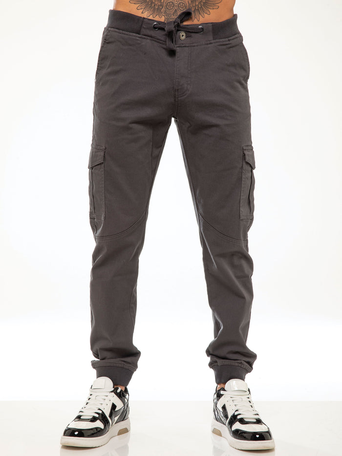 Enzo Jeans Kyle Stretch Cargo Pants - Grey