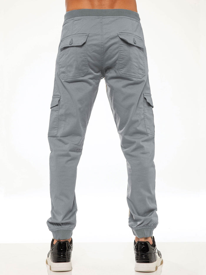 Enzo Jeans Kyle Stretch Cargo Pants - Light Grey