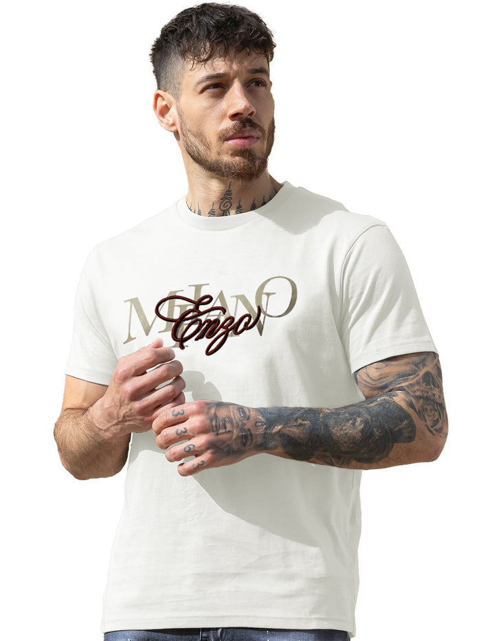 Enzo Jeans Lazarro Embroidered T-Shirt - White
