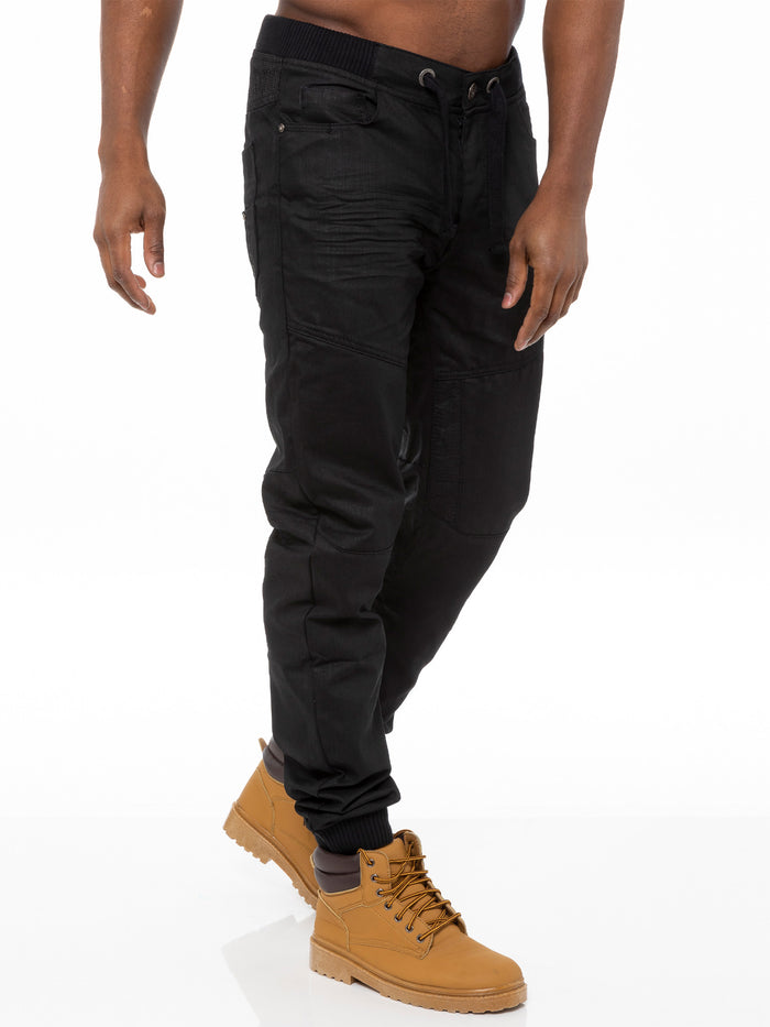 Enzo Jeans Leo Denim Jogger Jeans - Black