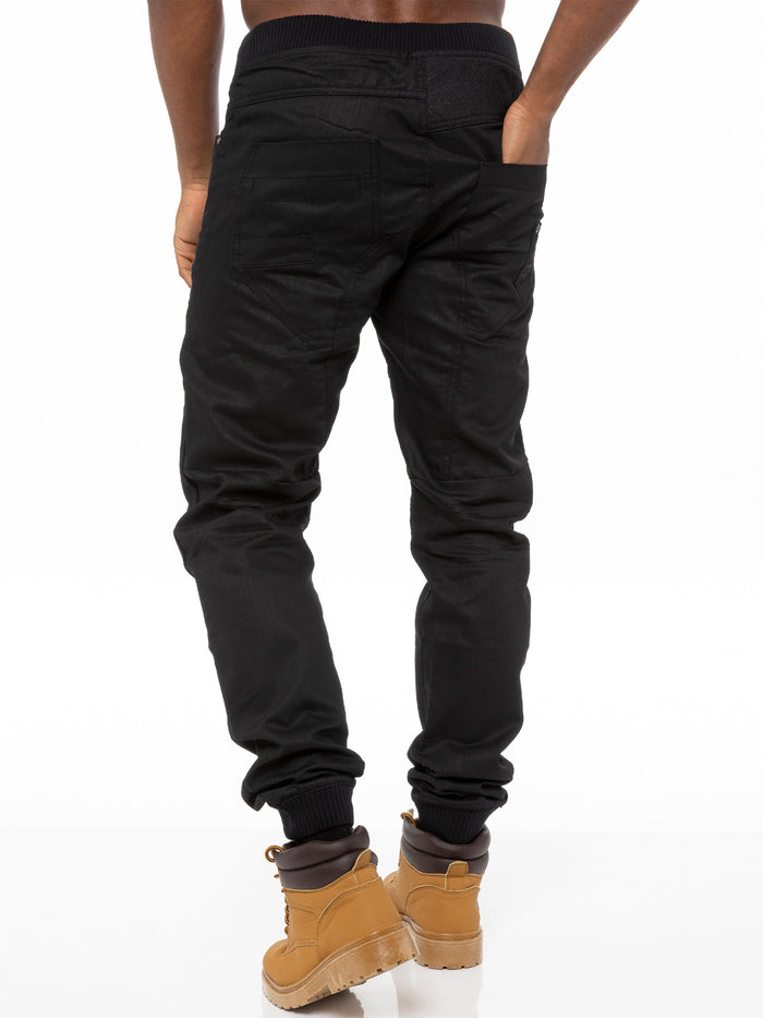 Enzo Jeans Leo Denim Jogger Jeans - Black