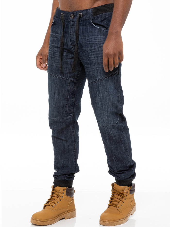 Enzo Jeans Leo Denim Jogger Jeans - Dark Blue