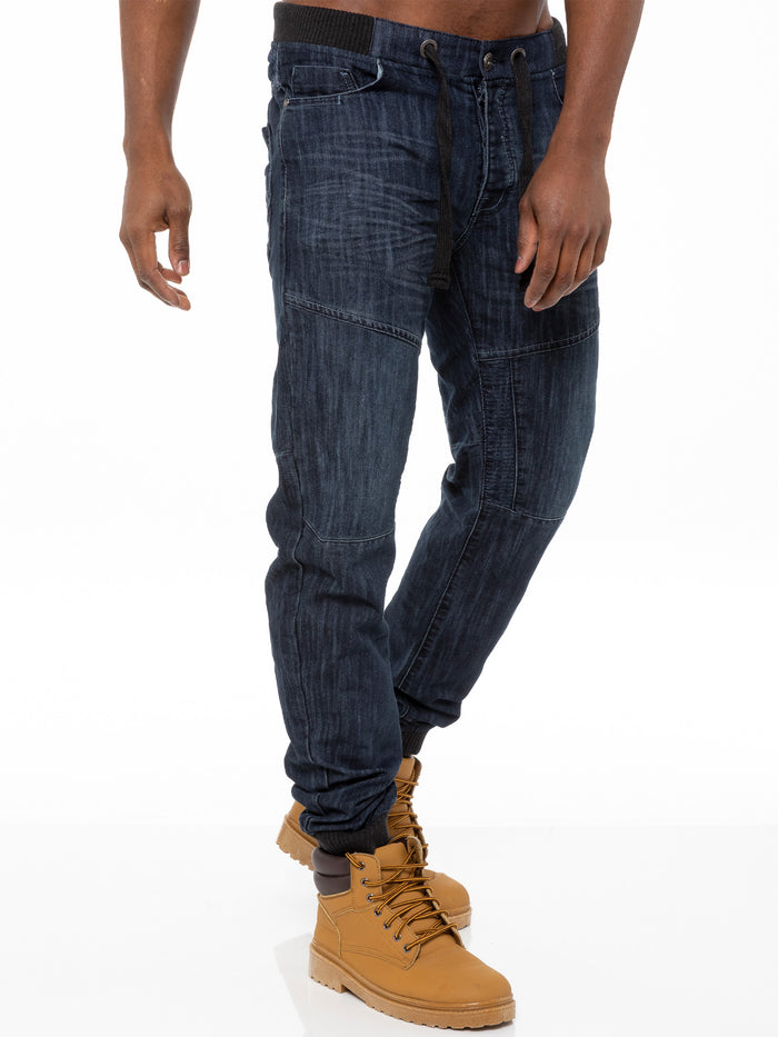 enzo jeans Leo Denim Jogger Jeans - Dark Blue