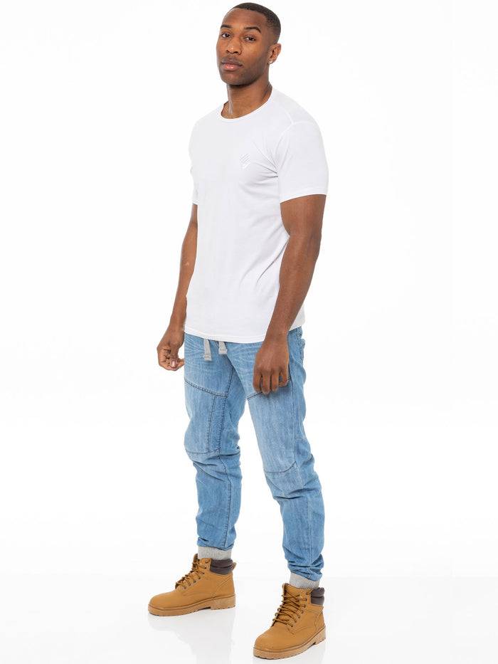 Enzo Jeans Leo Denim Jogger Jeans - Light Blue