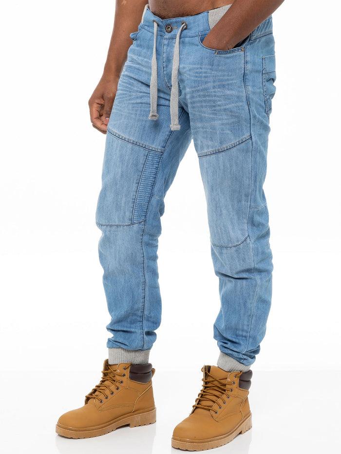 enzo jeans Leo Denim Jogger Jeans - Light Blue