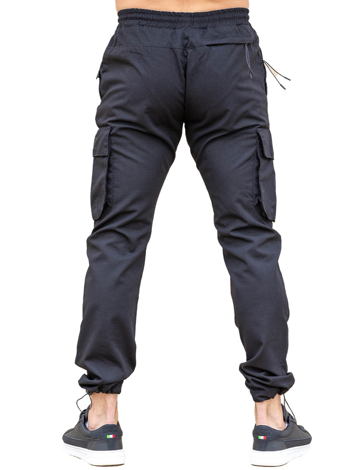 Enzo Jeans Leonardo Tech Utility Cargo Pants - Black
