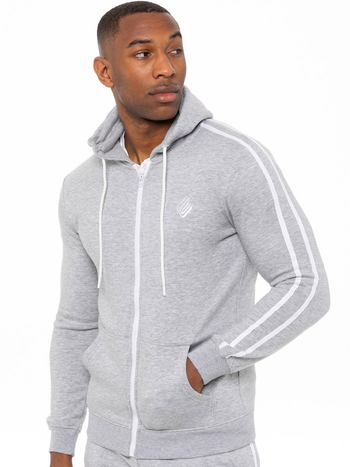 Enzo Jeans Logan Zip Up Hoodie - Grey