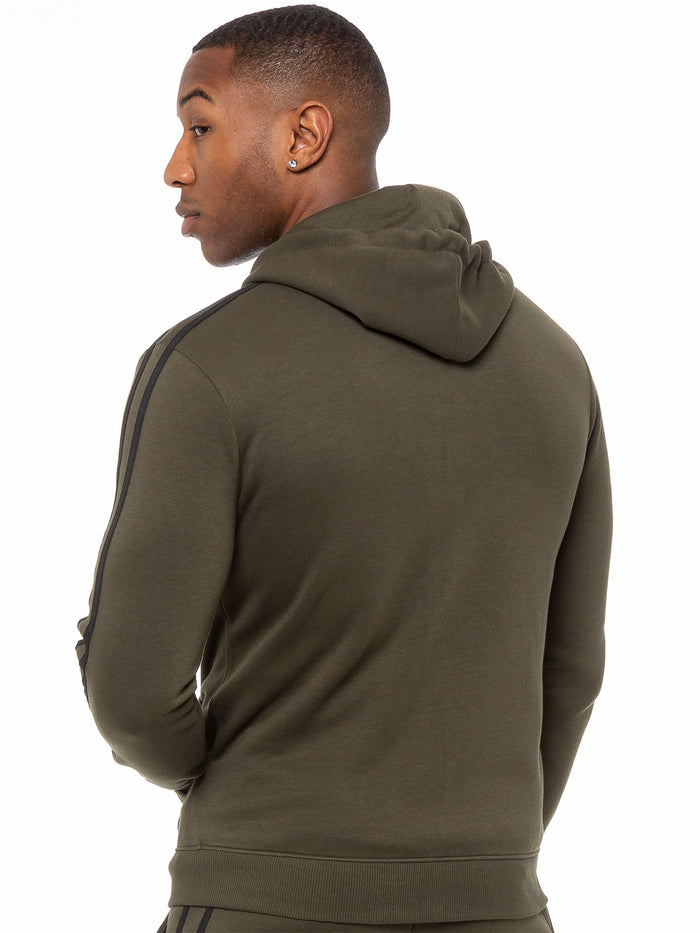 Enzo Jeans Logan Zip Up Hoodie - Khaki