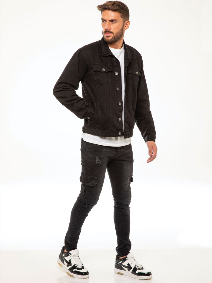 Enzo Jeans Lowell Denim Jacket - Black