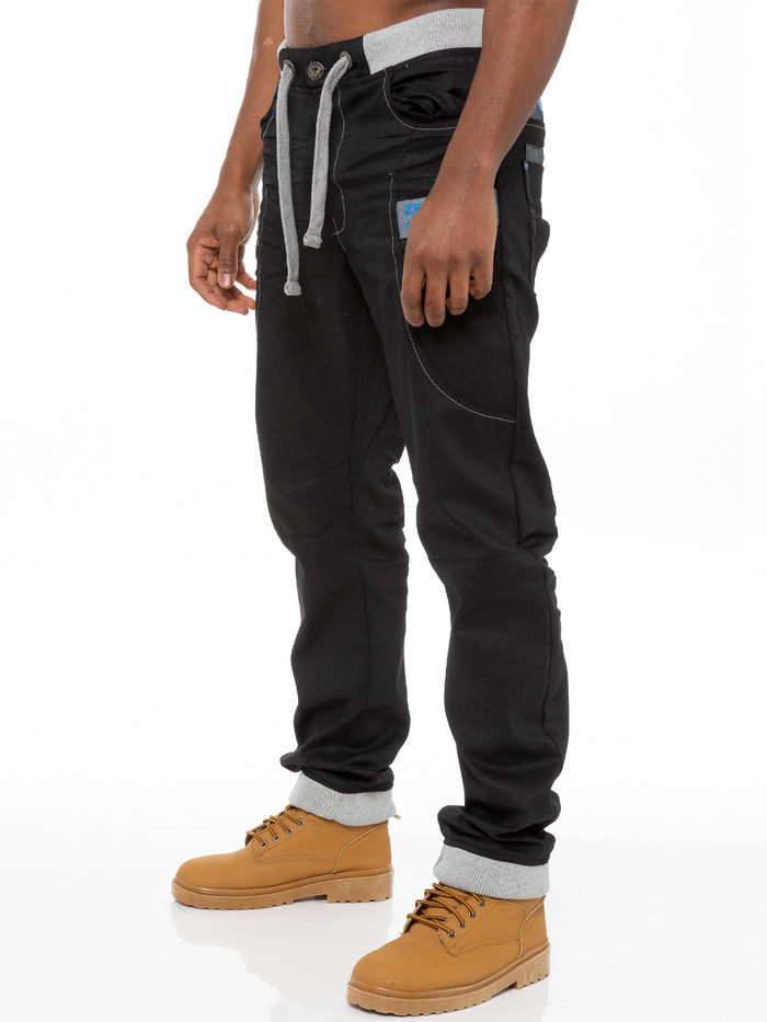 enzo jeans Luca Cuffed Jogger Jeans - Black