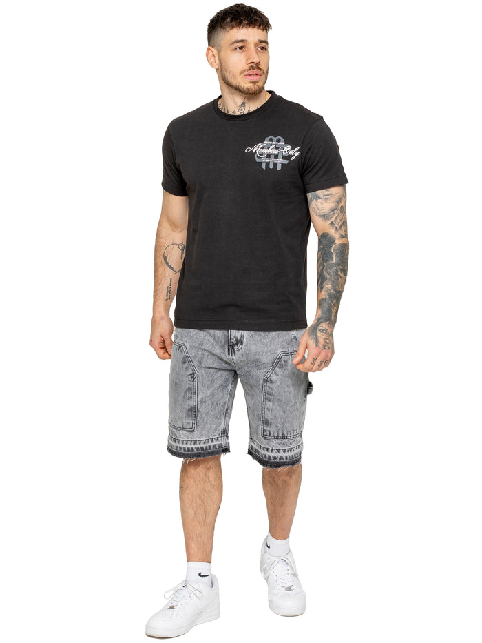 Enzo Jeans Luciano Carpenter Denim Shorts - Grey