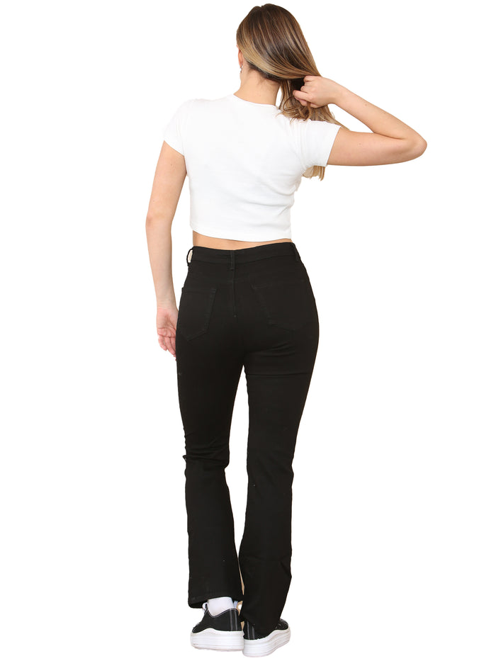 Enzo Jeans Lyla Bootcut Stretch Jeans - Black