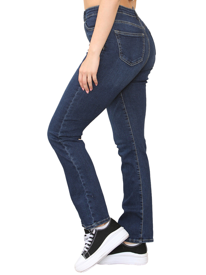 Enzo Jeans Lyla Bootcut Stretch Jeans - Blue