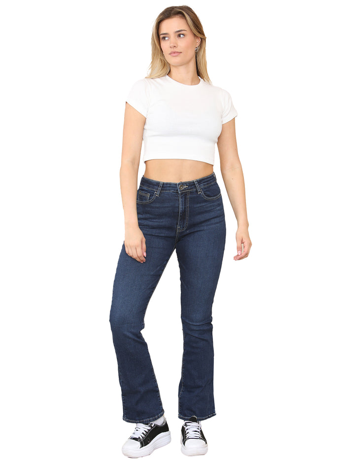 enzo jeans Lyla Bootcut Stretch Jeans - Blue