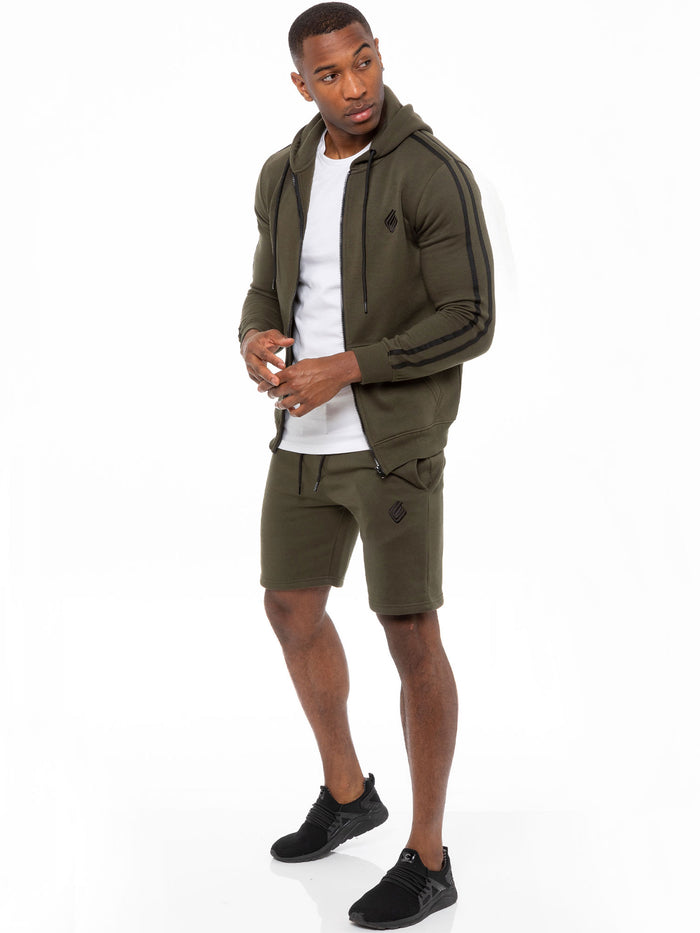 Enzo Jeans Lyon Relaxed Fleece Shorts - Khaki