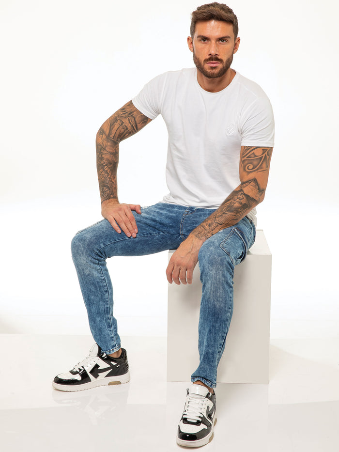 enzo jeans Marco Skinny Cargo Jeans - Blue