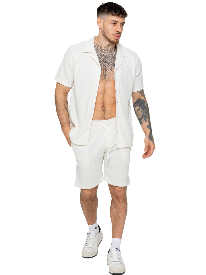 enzo jeans Matteo Pleated Shirt - Off White