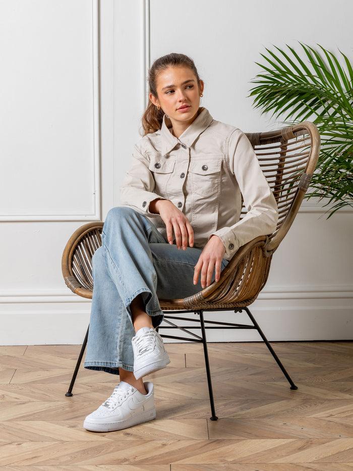 Enzo Jeans Maya Denim Jacket - Stone