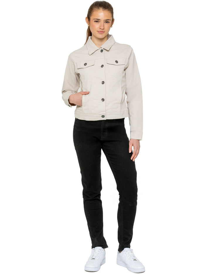 Enzo Jeans Maya Denim Jacket - Stone