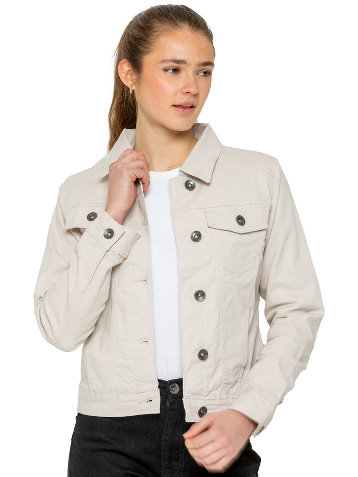 enzo jeans Maya Denim Jacket - Stone