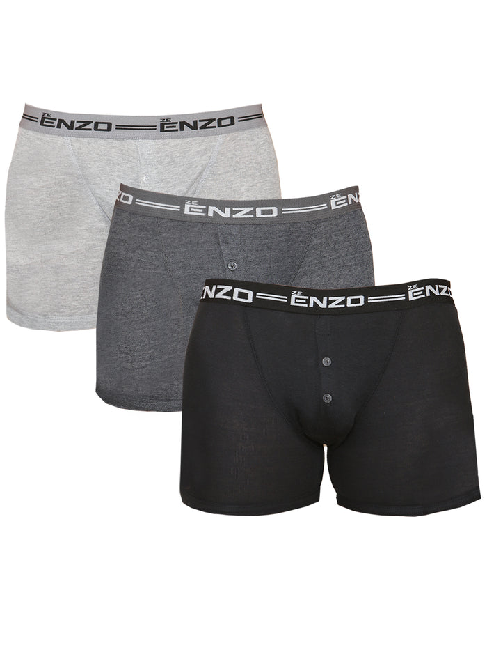 enzo jeans Men's 3 Pack Cotton Boxer Trunks