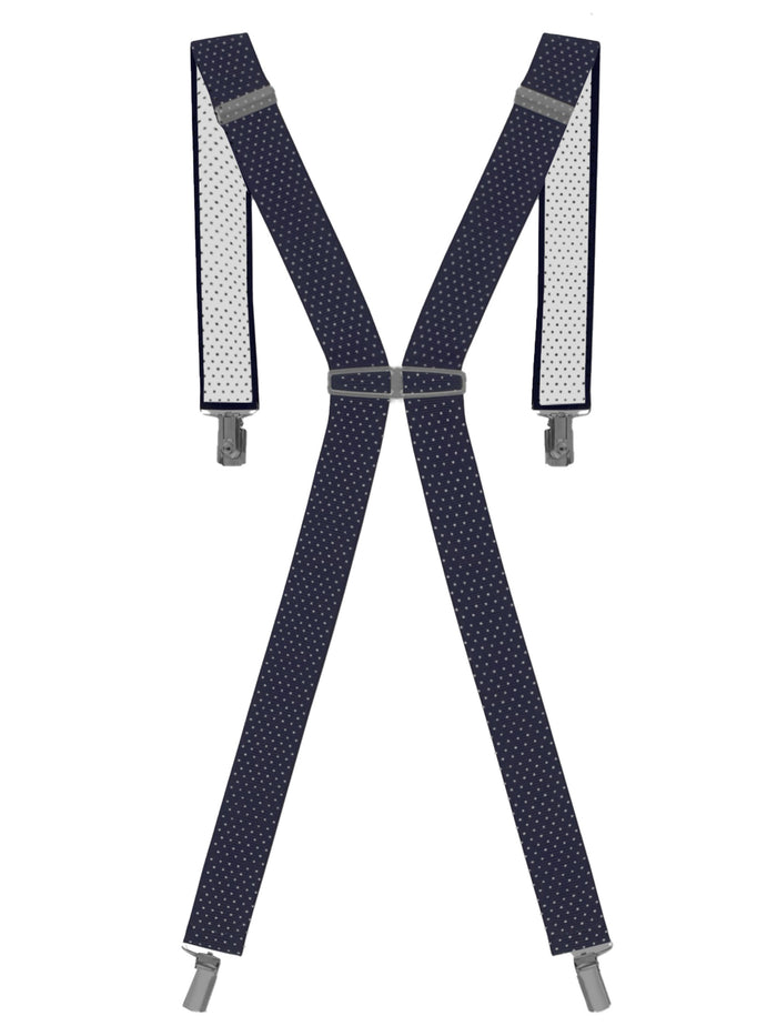 enzo jeans Men's Elasticated Braces - Blue Polka Dot