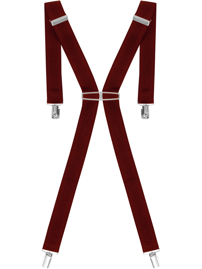 enzo jeans Men's Elasticated Braces - Burgundy