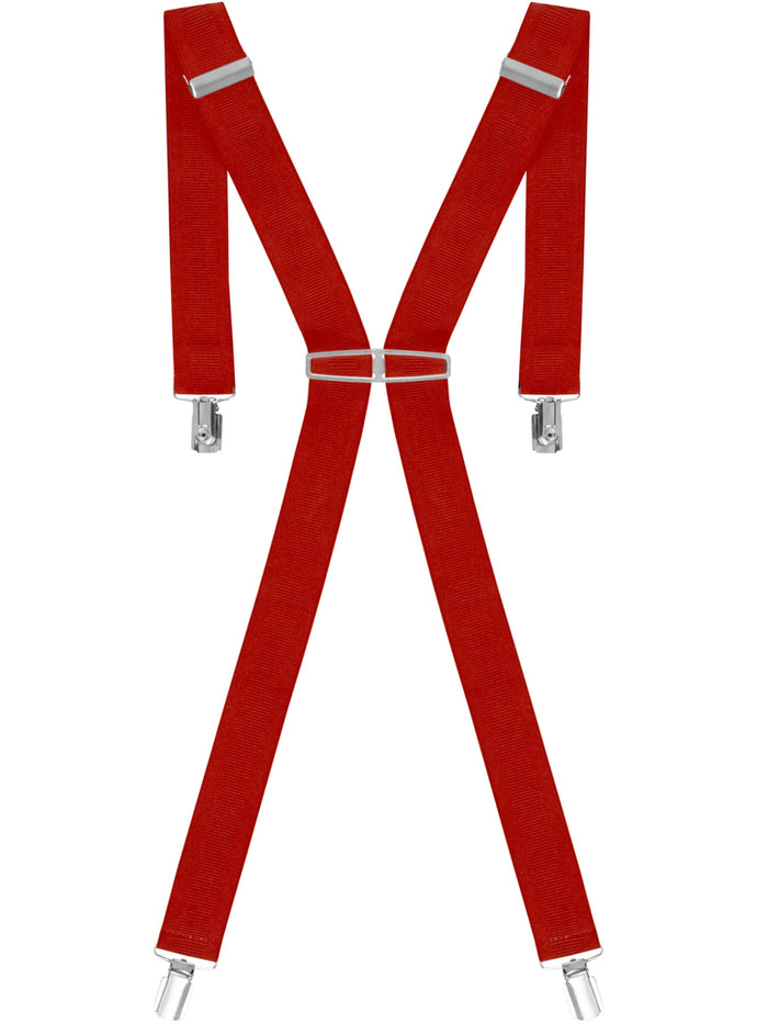 enzo jeans Men's Elasticated Braces - Red