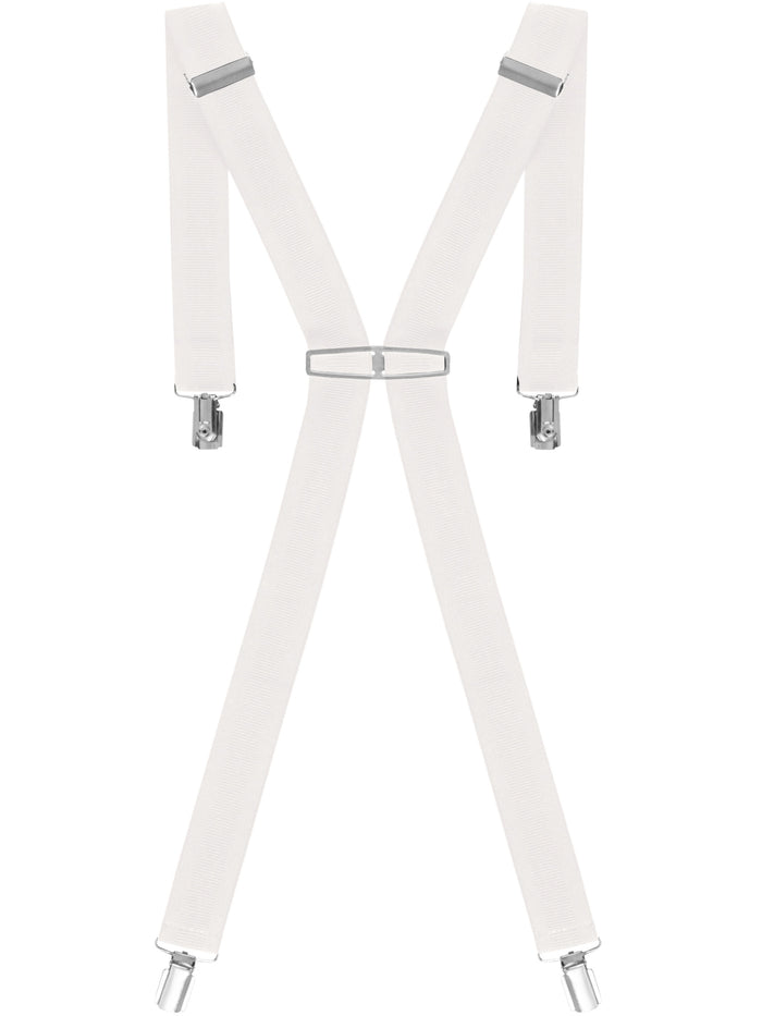 enzo jeans Men's Elasticated Braces - White