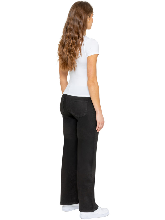 Enzo Jeans Mila High Rise Wide Leg Jeans - Black