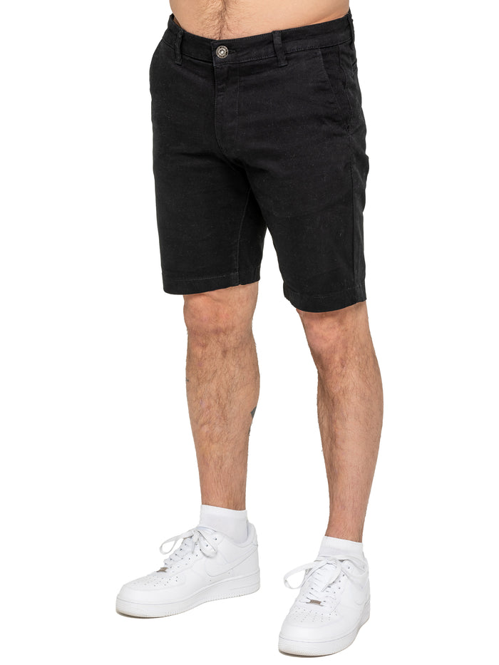 Enzo Jeans Miles Regular Fit Chino Shorts - Black