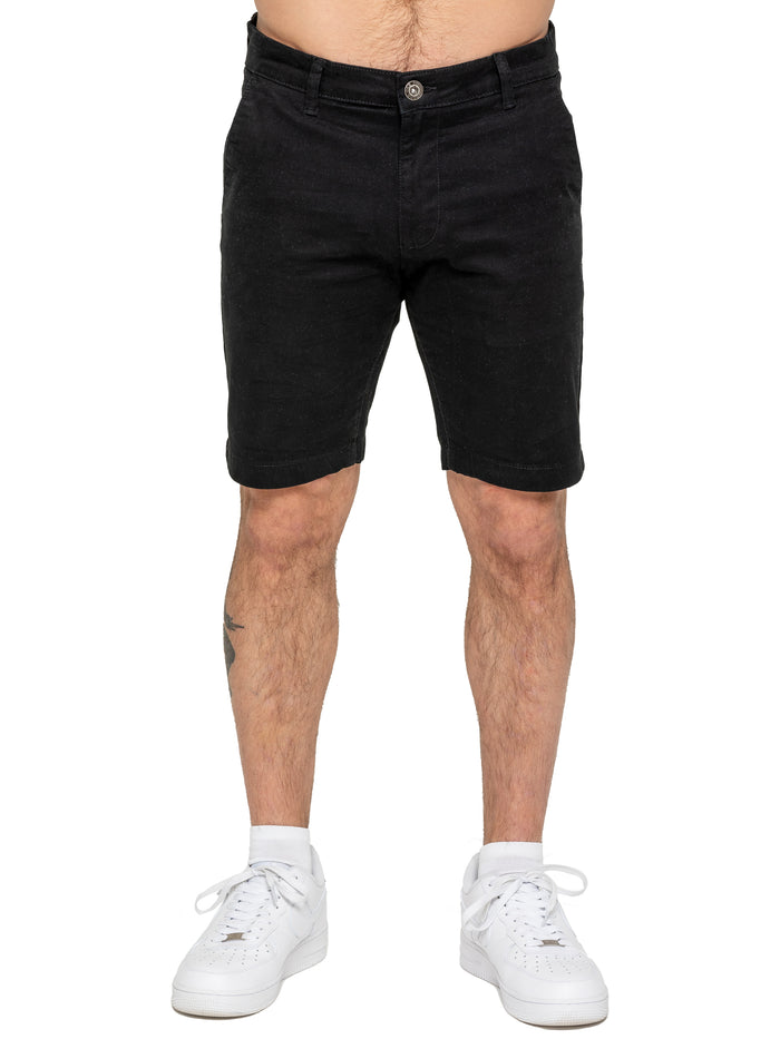 enzo jeans Miles Regular Fit Chino Shorts - Black