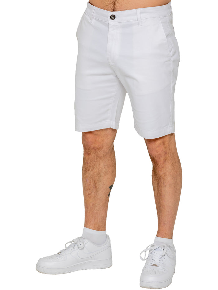 Enzo Jeans Miles Regular Fit Chino Shorts - White